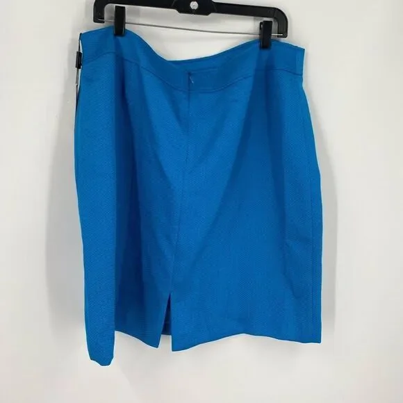 Tahari By Asl New Tropic Blue Women's Size 18 Knit Straight Pencil Skirt - Picture 4 of 4